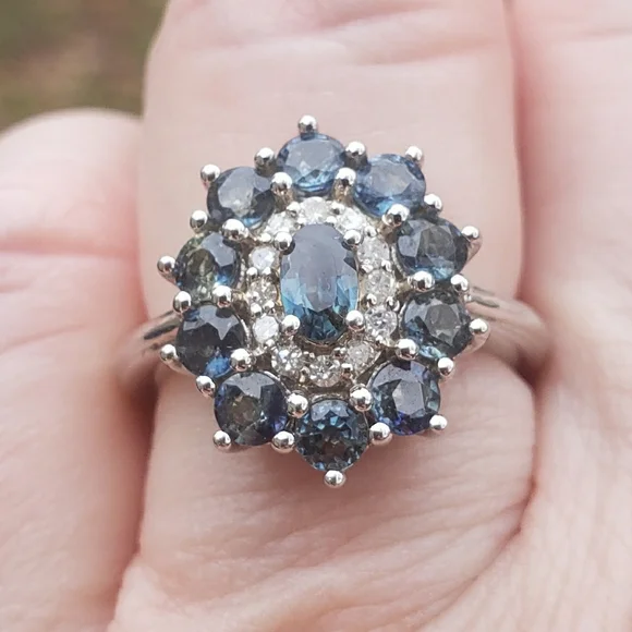JTV Sapphire Cocktail Cluster Ring - Picture 7 of 10
